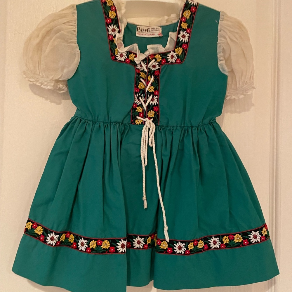 Barli teal dress - Made in Switzerland - vintage 1960s